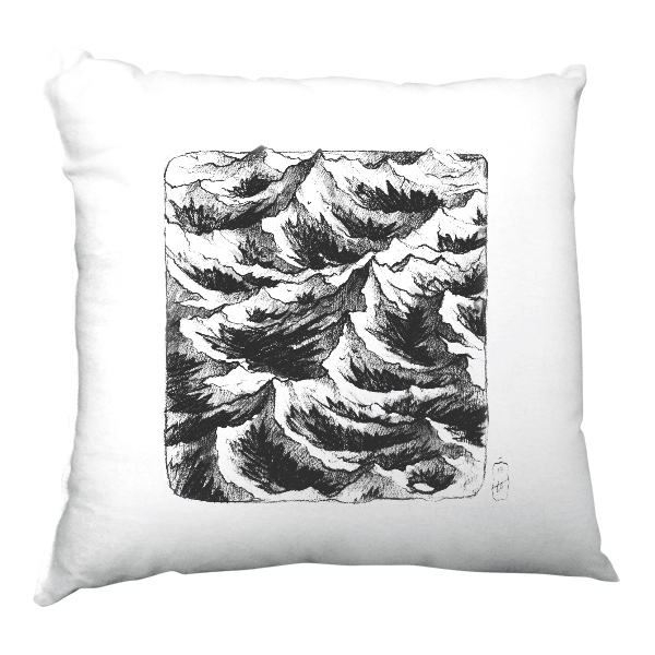 Polštář saténový s potiskem Antarctic Mountains