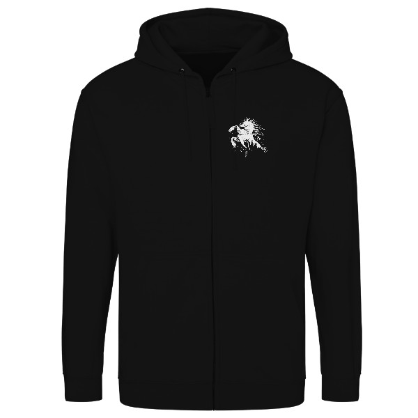 Mikina na zip unisex s potiskem Bílý Kůň (Dámská Mikina)
