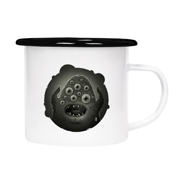 Plecháček - smaltový lem s potiskem Bubák" Plecháček