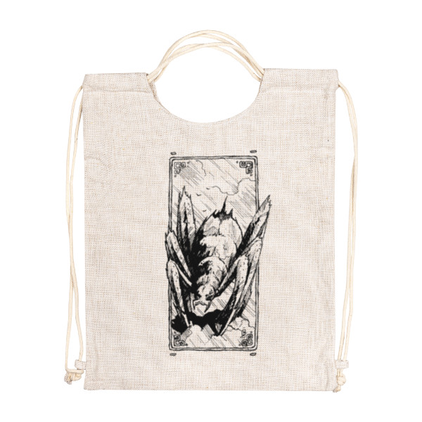 Vak na záda - lněný vzhled s potiskem Kumonga (Vak)