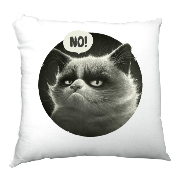 Polštář saténový s potiskem No! - Polštář