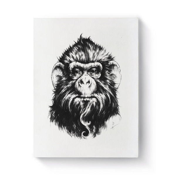 Fotoplátno 3:4 s potiskem Old Monkey (Plátno)