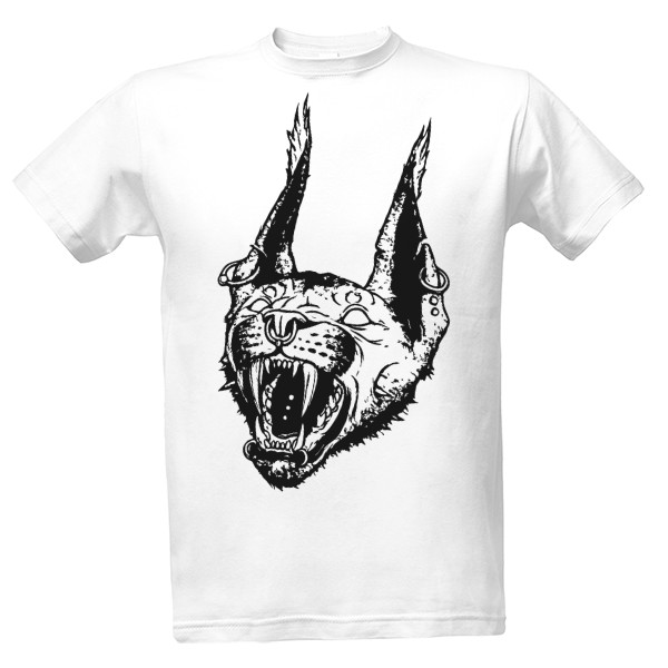 Tričko s potiskem Pierced Kočka