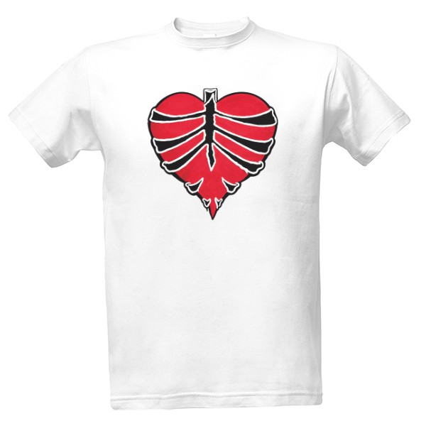 Tričko s potiskem Ribbed Heart