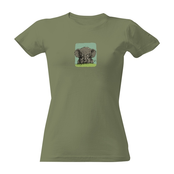 Tričko s potiskem Sloneček (Dámské Triko)