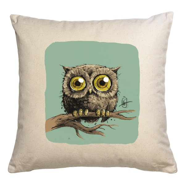 Polštář bavlněný  s potiskem Sovička (Polštářky)