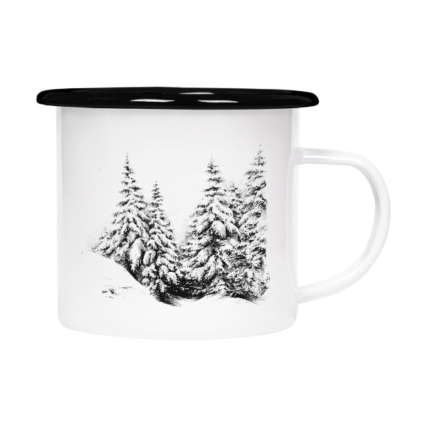 Plecháček - smaltový lem s potiskem Winter Trees II (Plecháček)