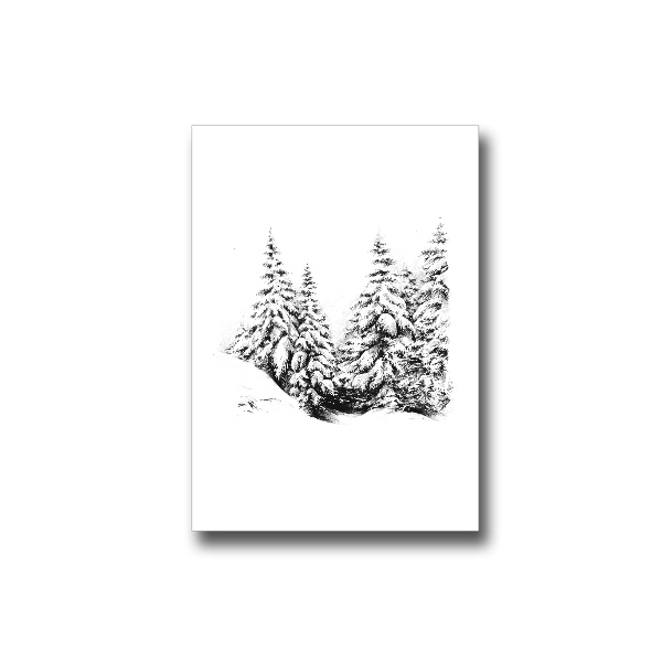 Přáníčko s potiskem Winter Trees II (Přáníčko)